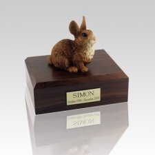 Brown & White Medium Rabbit Cremation Urn